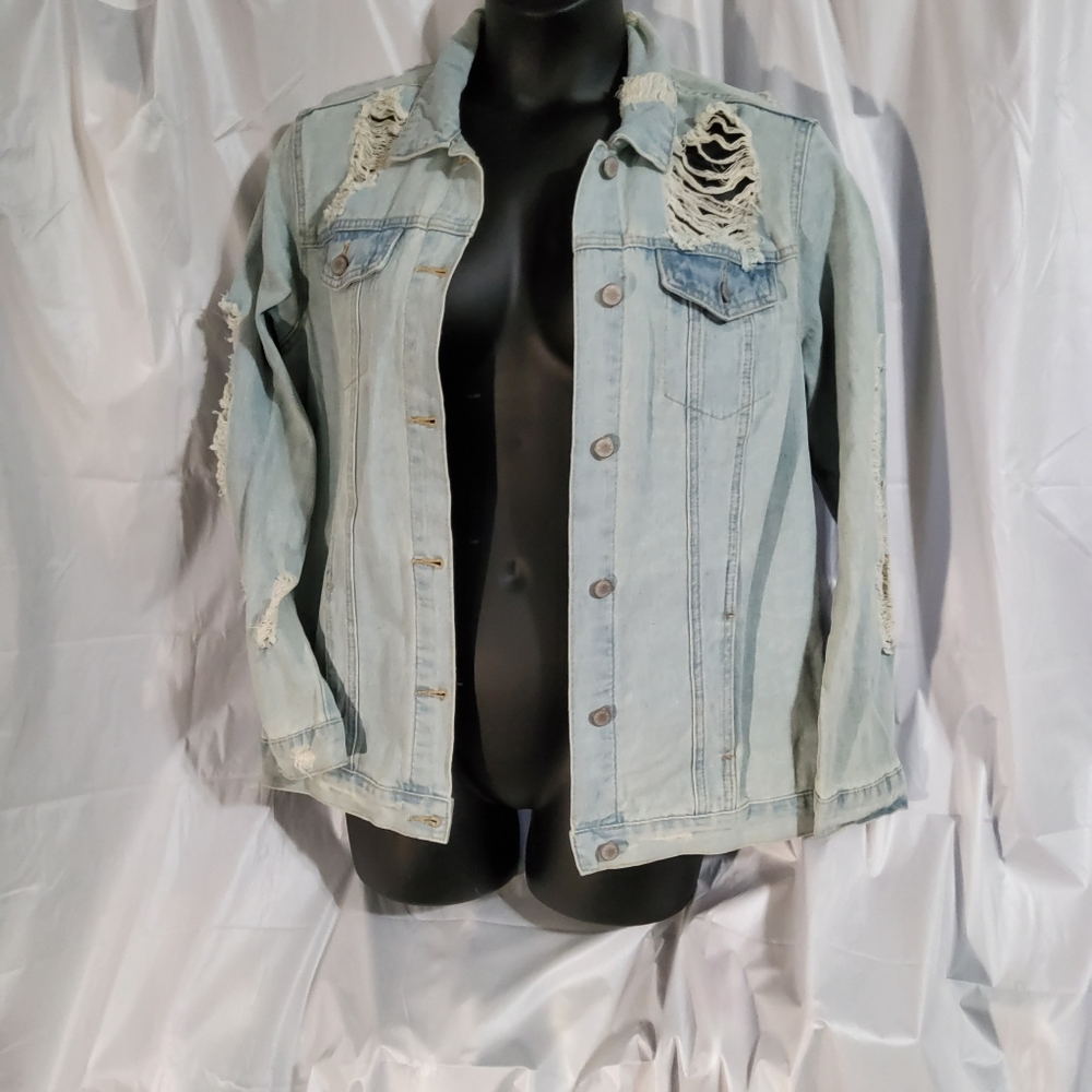Gibson latimer Jean jacket with rips